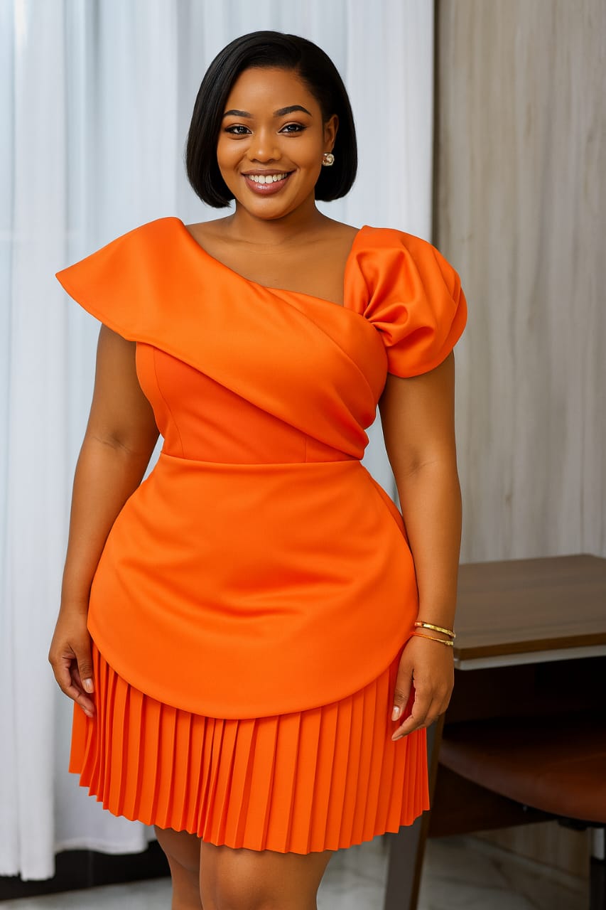Citrus Architectural Cocktail Dress