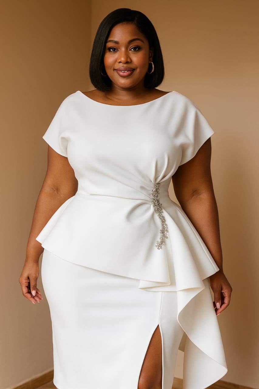 Drape Peplum Cocktaildress