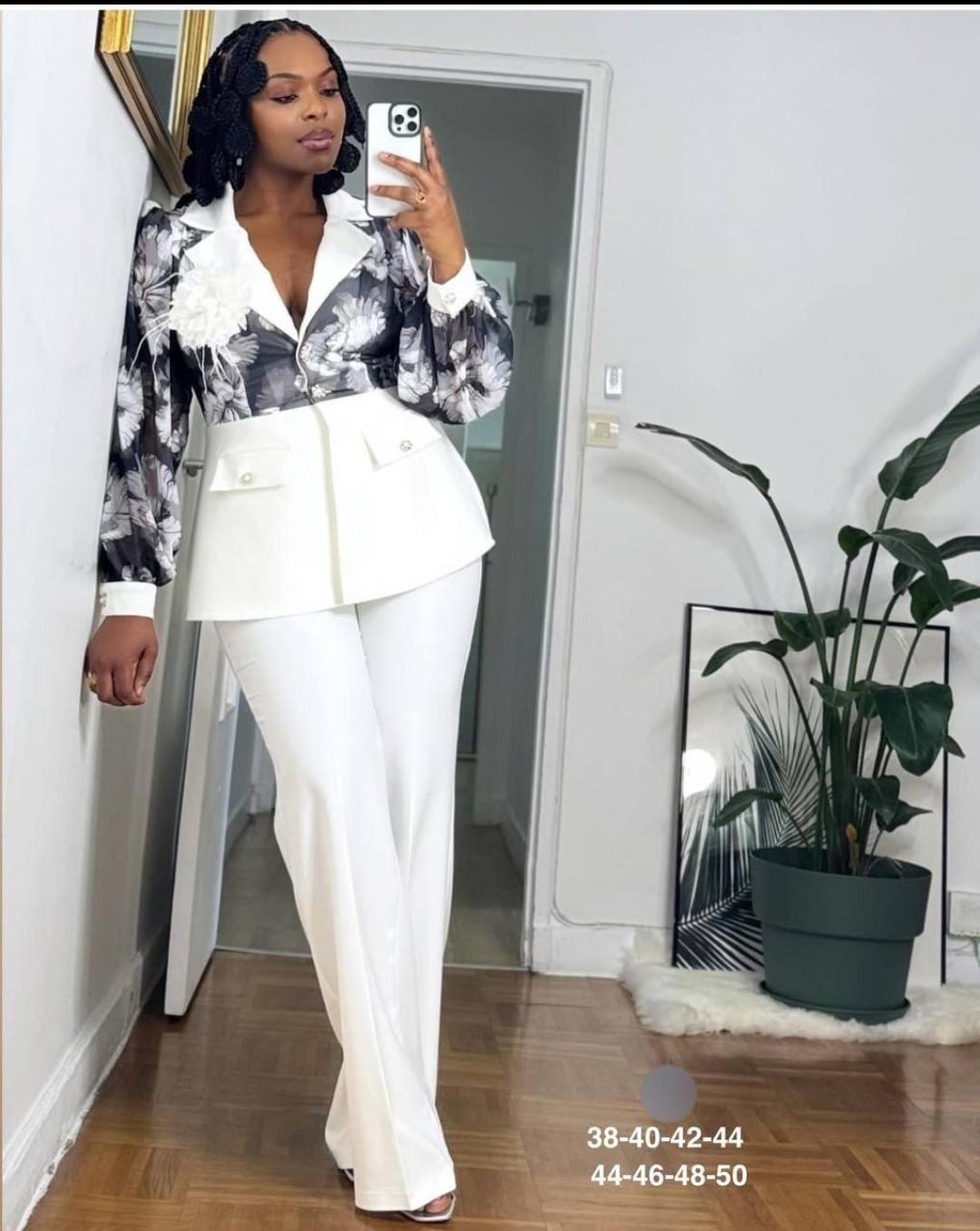 Floral Applique Pantsuit