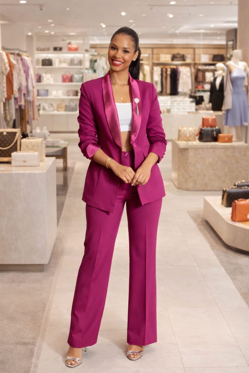 Fuchsia Shaw Llapel Pantsuit