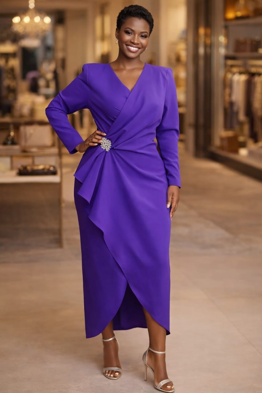 Royal Purple Rhinestone Midi