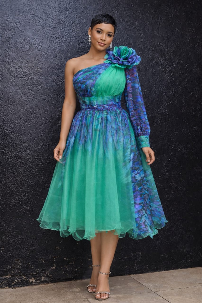 Teal Violet Tea Dress